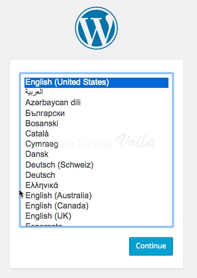 Chọn ngôn ngữ cho wordpress