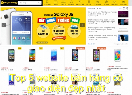 Website bán hàng của thegioididong