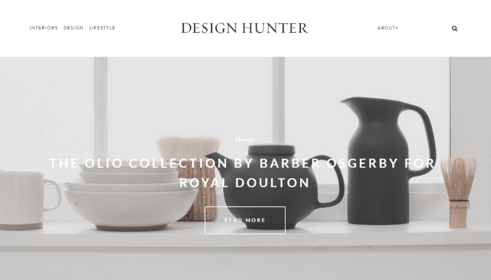 mẫu website thiết kế nội thất design hunter