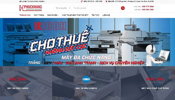 Trang web bán máy photocopy - Hungphuckhang.com