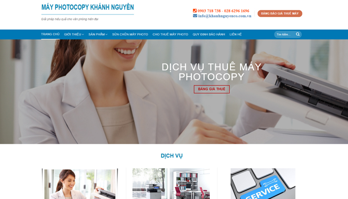Website bán máy in, máy photo - Khanhnguyen.vn